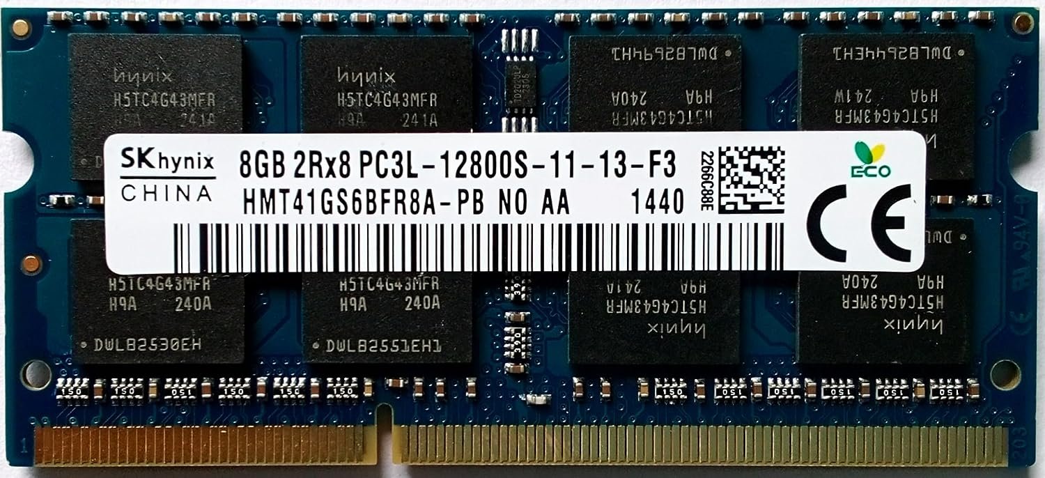 Hynix 8GB DDR3 RAM 1600 MHz for Laptop PC3-12800S 204 Pin SODIMM Dual Rank with 3 Years Warranty