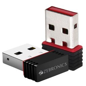 ZEBRONICS ZEB-USB150WF1 WiFi USB Mini Adapter Supports 150 Mbps Wireless Data, Comes with Advanced Security WPA/WPA2 encryption Standards & Zeb-Comfort Wired USB Mouse, 1000 DPI Optical Sensor, Plug.